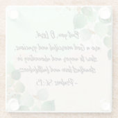 Bibel Vers Psalm Grüne Schrift Glas Untersetzer (Rückseite)