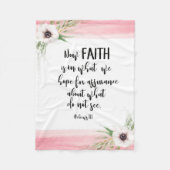 Bibel Vers Rosa Blumenfleece Leder Fleecedecke (Vorderseite)