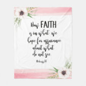 Bibel Vers Rosa Blumenfleece Leder Fleecedecke (Vorderseite)