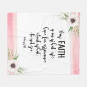 Bibel Vers Rosa Blumenfleece Leder Fleecedecke (Vorderseite (Horizontal))