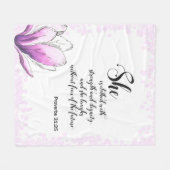 Bibel Vers Rustikales rosa Blumenvlies Fleecedecke (Vorderseite (Horizontal))