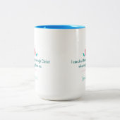 Bibel-Vers-Tasse Zweifarbige Tasse (Mittel)