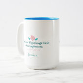 Bibel-Vers-Tasse Zweifarbige Tasse (Vorderseite Links)