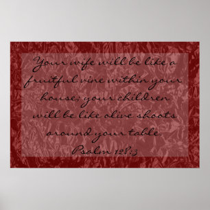 Bibel-Vers über Familie Psalm-128:3 Poster