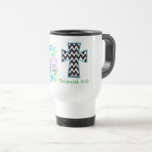 Bibel-Vers und QuerNehemiah 8:10 Reisebecher (VorderseiteRechts)