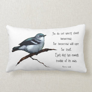 Bibel-Vers: Vogel: Sorgen Sie sich nicht ungefähr Lendenkissen