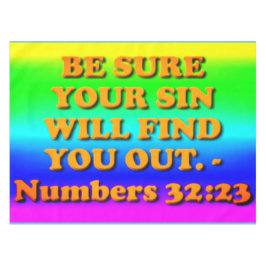 Bibel-Vers vom Zahl-32:23. Tischdecke