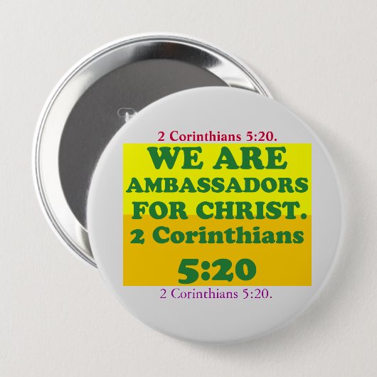Bibel Vers von 2 Korinthen 5:20. Button (Vorne & Hinten)