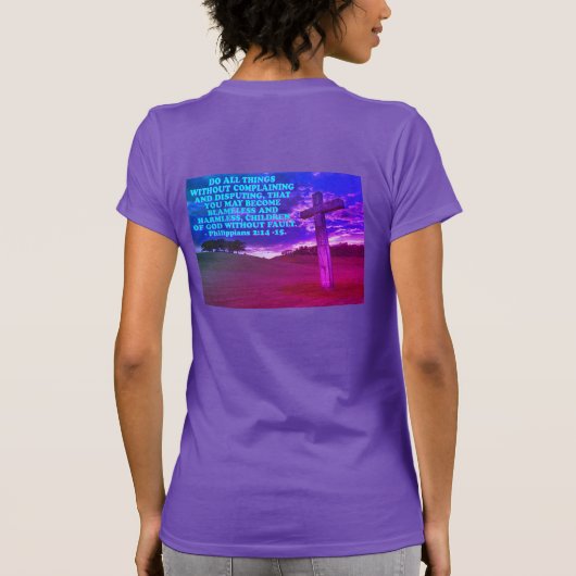 Bibel Vers von den Philippinen 2:14-15. T-Shirt (Rückseite)