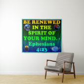 Bibel Vers von Ephesians 4:23. Wandteppich (Beispiel (Horizontal))