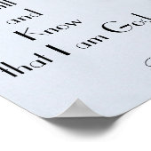 Bibel Vers Zitat Psalm 46:10 stilvolles Wandplakat Poster (Ecke)