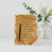 Bibel Verse 1 John 4:15-16 KJV Postkarte (Stehend Vorderseite)