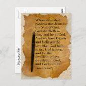 Bibel Verse 1 John 4:15-16 KJV Postkarte (Vorne/Hinten)