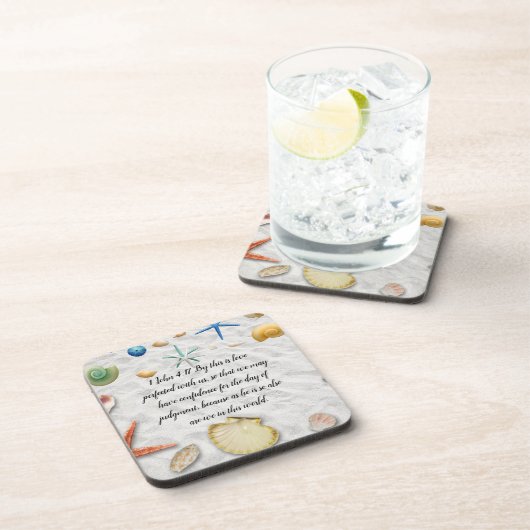 Bibel Verse 1 John 4:17 Getränkeuntersetzer (Rechte Seite)