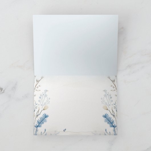 Bibel Verse 1 Samuel 16:7 Blaue Wasserfarbe Dankeskarte (Innenseite)