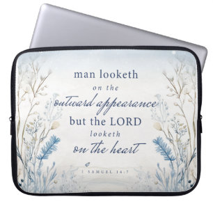 Bibel Verse 1 Samuel 16:7 Wasserfarbe Laptopschutzhülle