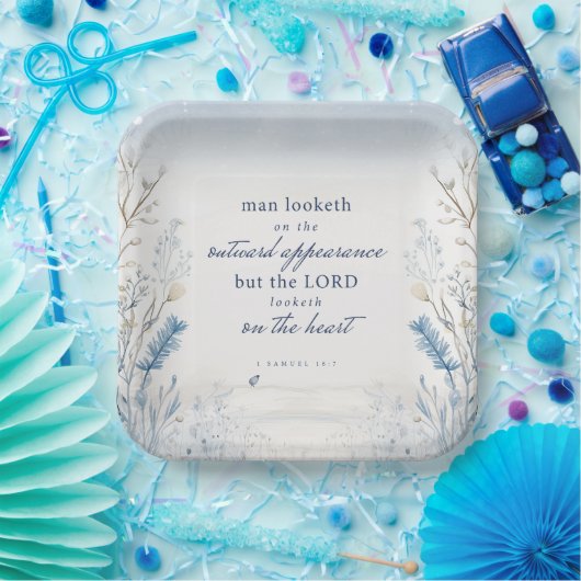 Bibel Verse 1 Samuel 16:7 Wasserfarbe Pappteller (Party)