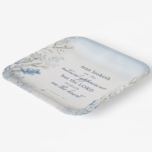 Bibel Verse 1 Samuel 16:7 Wasserfarbe Pappteller (Gewinkelt)