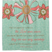Bibel Verse Aqua & Rosa Retro Duschvorhang (Vorderseite)