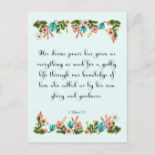 Bibel Verse Art - 2 Peter 1:3 Postkarte (Vorderseite)