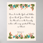 Bibel Verse Art - Ephesians 1:3 Poster (Vorne)