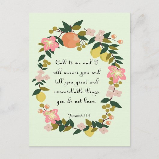 Bibel Verse Art - Jeremiah 33:3 Postkarte (Vorderseite)