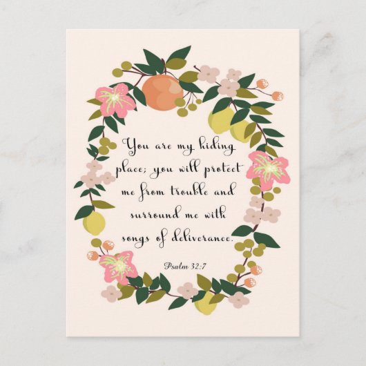 Bibel Verse Art - Psalm 32:7 Postkarte (Vorderseite)