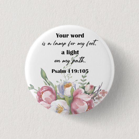 Bibel Verse Blumenpsalm Button (Vorderseite)