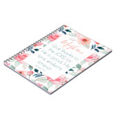 Bibel Verse Blumenrosa-Notebook Notizblock (Linke Seite)