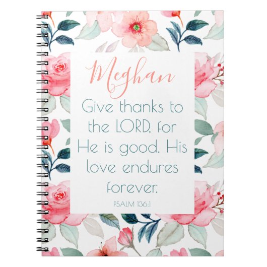 Bibel Verse Blumenrosa-Notebook Notizblock (Vorderseite)