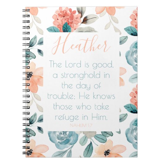 Bibel Verse Blumenrosa-Notebook Notizblock (Vorderseite)