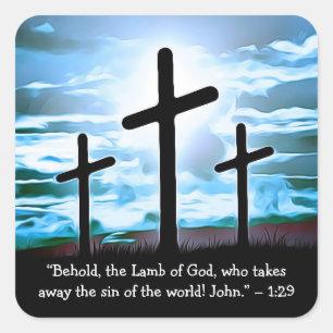 Bibel Verse Crosses, religiöse Christliche Quadratischer Aufkleber