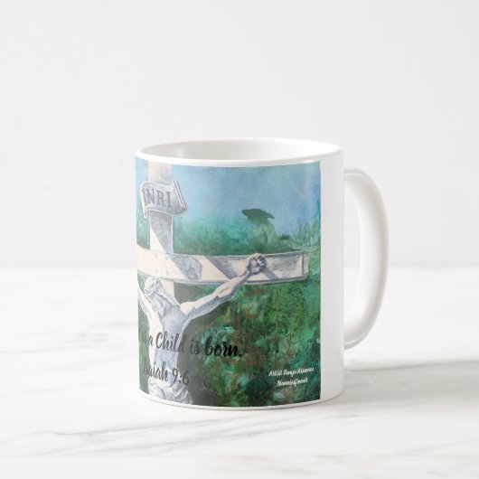 Bibel Verse Crucifix Kaffeetasse (VorderseiteRechts)
