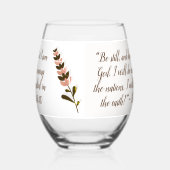 Bibel Verse Einfache botanische Braun und Rosa | Weinglas Ohne Stiel (Links)