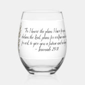 Bibel Verse Einfache botanische Braun und Weiß | Weinglas Ohne Stiel (Vorderseite)