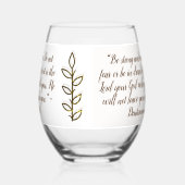 Bibel Verse Einfache botanische Braun und Weiß | Weinglas Ohne Stiel (Links)