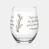 Bibel Verse Einfache botanische Braun und Weiß | Weinglas Ohne Stiel (Links)
