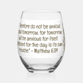 Bibel Verse Einfache botanische Braun und Weiß | Weinglas Ohne Stiel (Vorderseite)