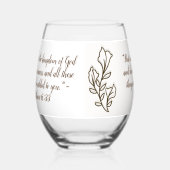 Bibel Verse Einfache botanische Braun und Weiß | Weinglas Ohne Stiel (Links)