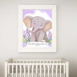 Bibel Verse Elephant Baby Kinderzimmer Kunst Fotodruck