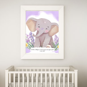 Bibel Verse Elephant Baby Kinderzimmer Kunst Fotodruck