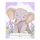 Bibel Verse Elephant Baby Kinderzimmer Kunst Fotodruck (Vorne)