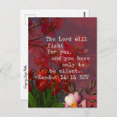 Bibel Verse Exodus 14:14 Postkarte (Vorne/Hinten)