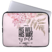 Bibel Verse Floral Pink Blush Electronics Bag Laptopschutzhülle (Vorderseite)