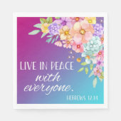 Bibel Verse Floral Square Napkins Serviette (Vorderseite)