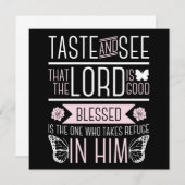 Bibel Verse Geschmack und sehen, dass der Herr ist Einladung (Vorne/Hinten)