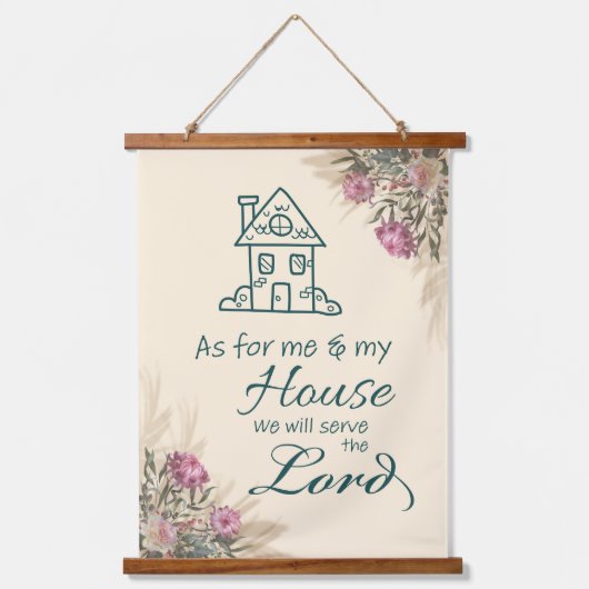 Bibel Verse Holz Topped Wall Tapestry Wandteppich Mit Holzrahmen (Vorderseite)