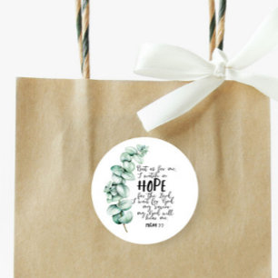 Bibel Verse Hope Eucalyptus Round Sticker