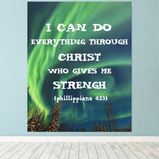 Bibel Verse Inspiration Zitat Northern Lights Leinwanddruck (Insitu (Holzboden))