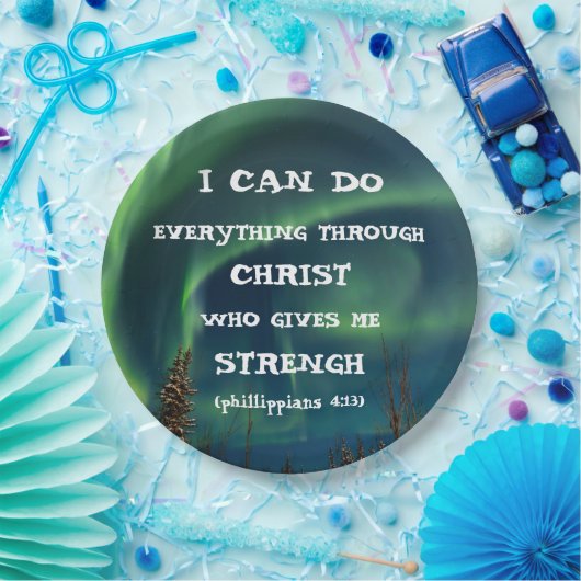 Bibel Verse Inspiration Zitat Northern Lights Pappteller (Party)